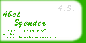 abel szender business card